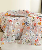 Royal Bloom StripeFlat Bedsheet With Pillow Covers