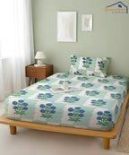 Bluebell MeadowKing Size Bedsheet With 2 Pillow Cover