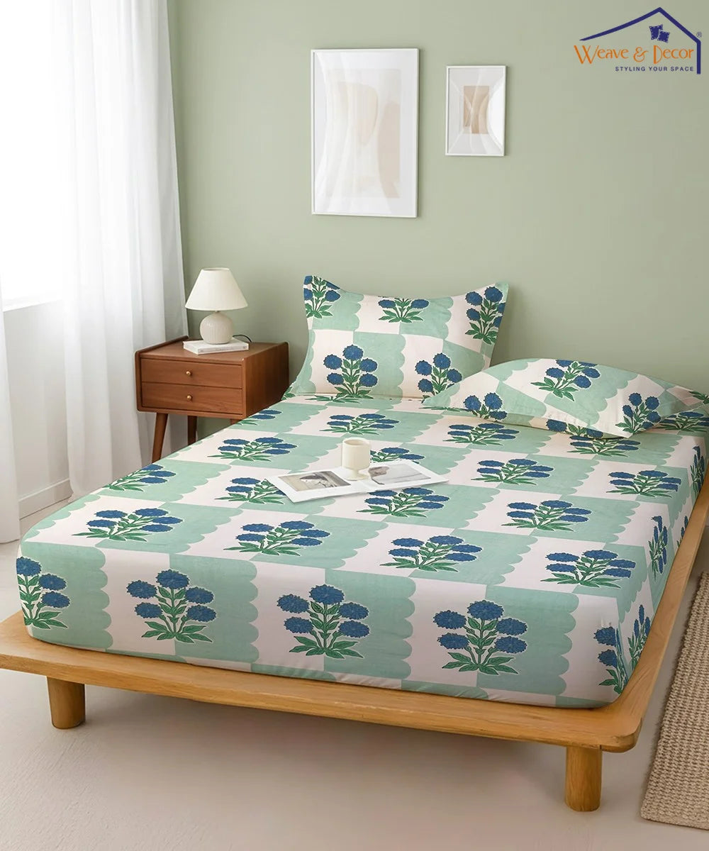 Bluebell MeadowKing Size Bedsheet With 2 Pillow Cover