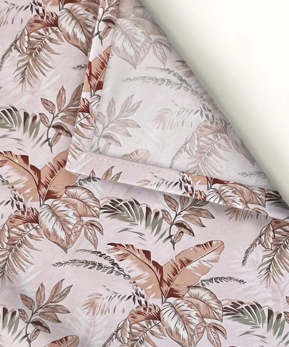 Ivory PalmFlat Bedsheet With Pillow Covers