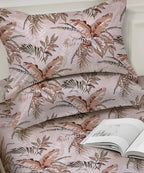 Ivory PalmFlat Bedsheet With Pillow Covers