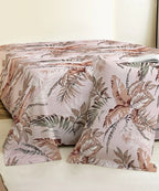 Ivory PalmFlat Bedsheet With Pillow Covers