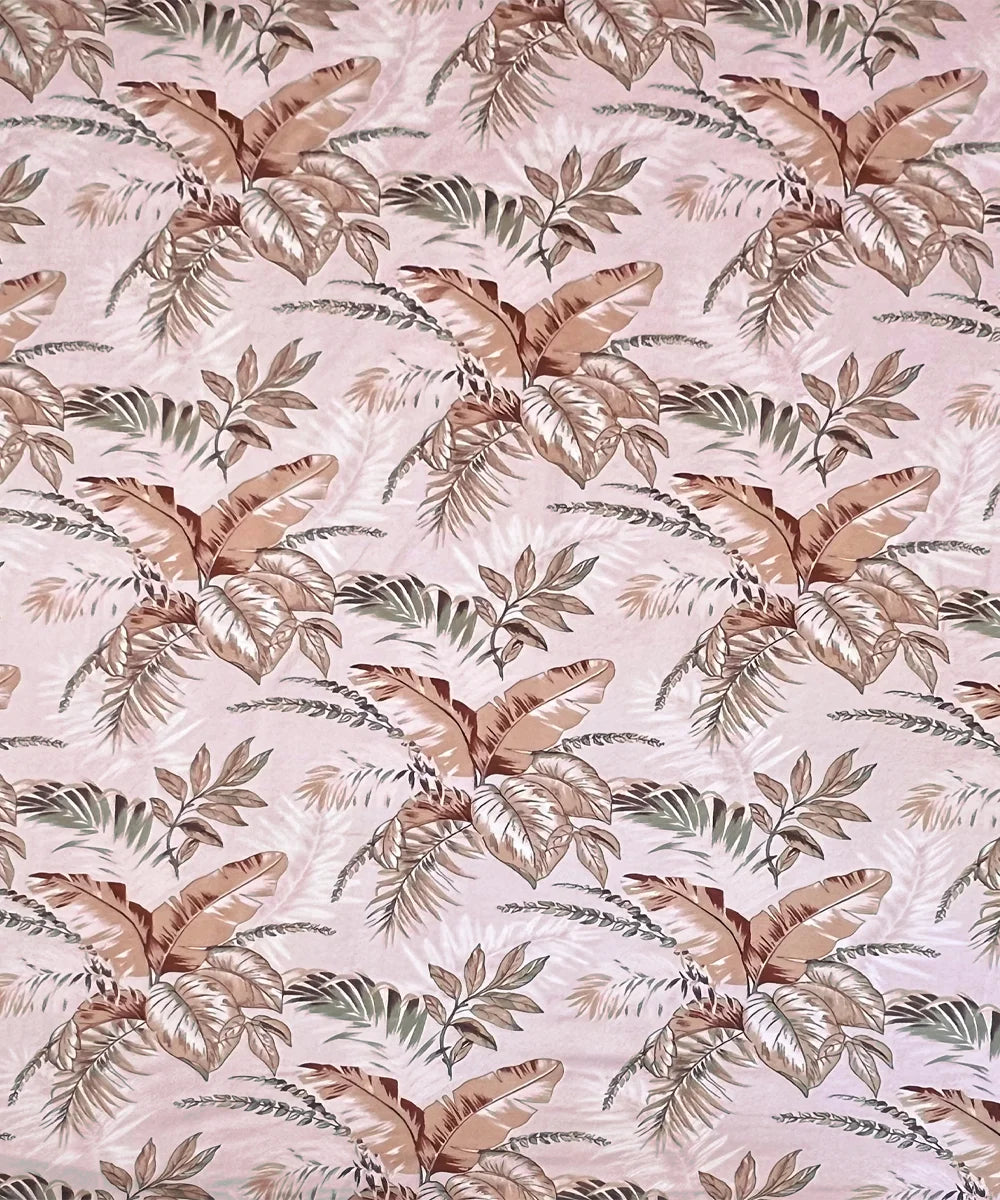 Ivory PalmFlat Bedsheet With Pillow Covers