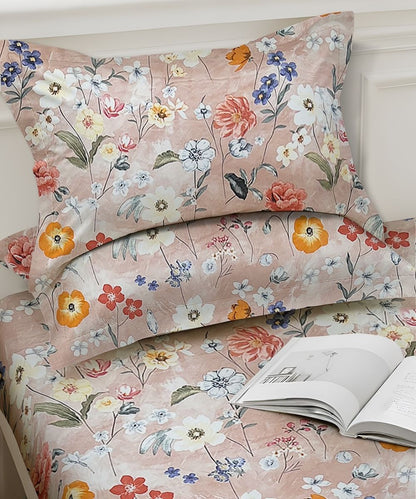 Misty Bloom Bedsheet With Pillow Covers