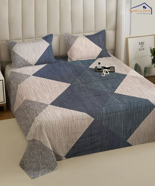 Midnight Geometry Bedsheet With Pillow Covers
