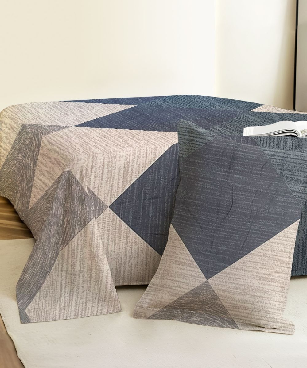 Midnight Geometry Bedsheet With Pillow Covers