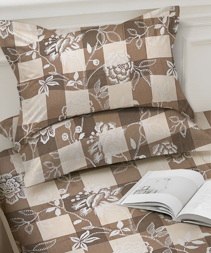 Bloom Check Bedsheet With Pillow Covers