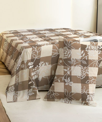 Bloom Check Bedsheet With Pillow Covers