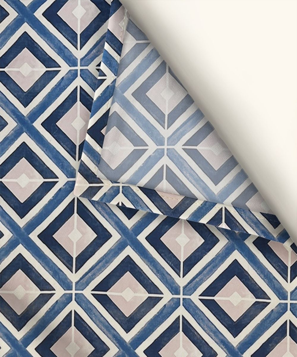 Steel Blue Prism Bedsheet With Pillow Covers