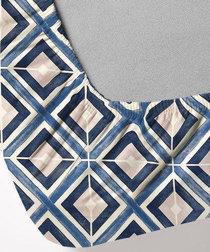 Steel Blue Prism Bedsheet With Pillow Covers