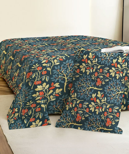 Steel Green Bedsheet With Pillow Covers