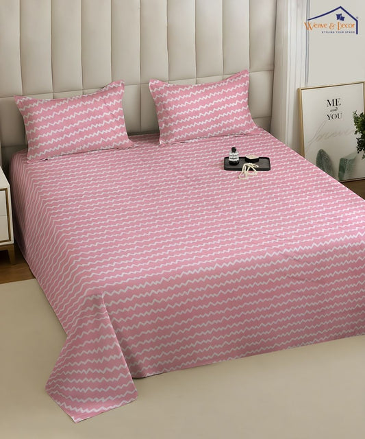 Blush Wave Bedsheet With Pillow Covers