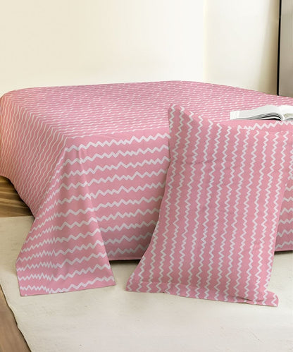 Blush Wave Bedsheet With Pillow Covers