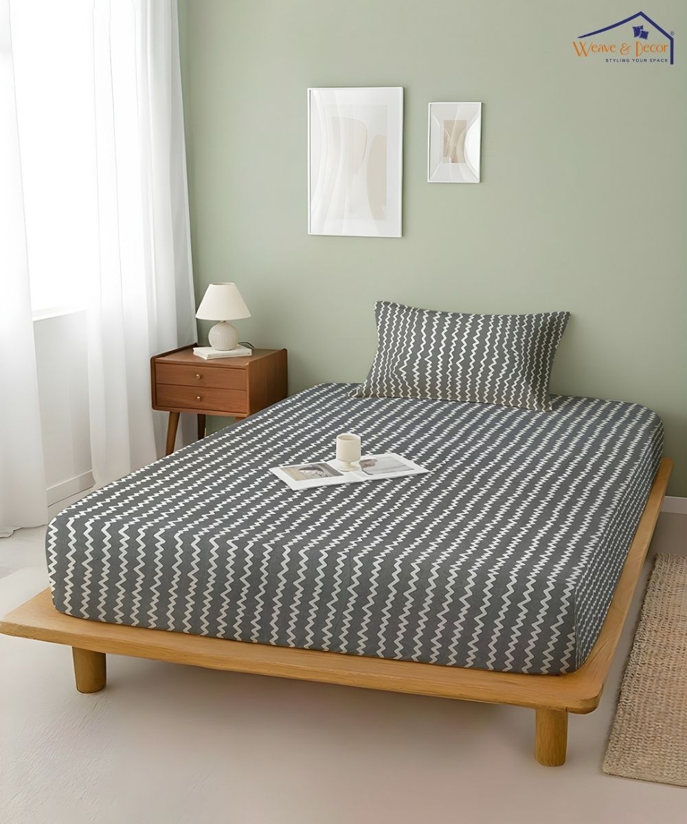 Nordic Grey Bedsheet With Pillow Covers