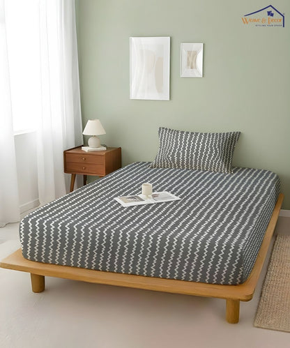 Nordic Grey Bedsheet With Pillow Covers