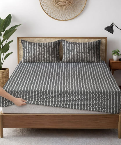 Nordic Grey Bedsheet With Pillow Covers