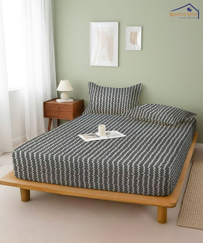 Nordic Grey Bedsheet With Pillow Covers