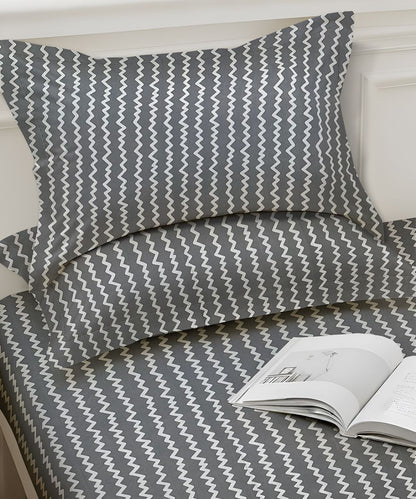 Nordic Grey Bedsheet With Pillow Covers