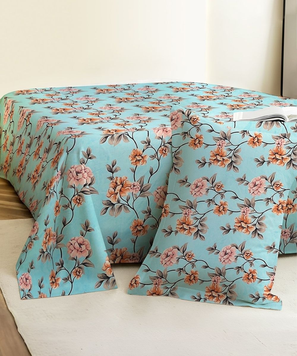 Morning Blossom Bedsheet With Pillow Covers