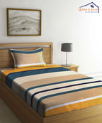 Multi Color Flat Bedsheet With Pillow Covers