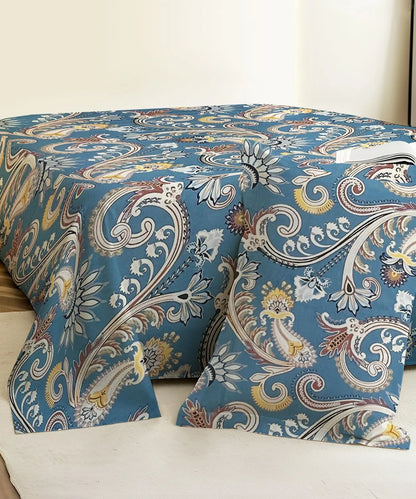 Blue Blossom Single Bedsheet With 1 Pillow Cover