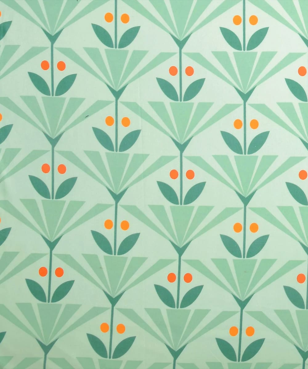 Green Floral Bedsheet With Pillow Cover
