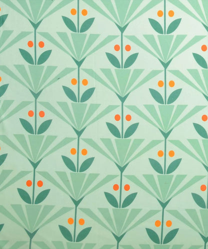 Green Floral Bedsheet With Pillow Cover