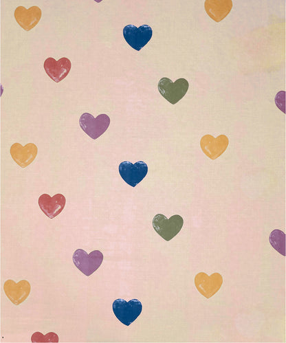 Rainbow Heartbeats Flat Double Bedsheet With 2 Pillow Covers
