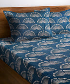 Blue Horizon Flat Bedsheet With Pillow Covers