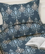 Indigo Elegance Flat Double Bedsheet With 2 Pillow Covers