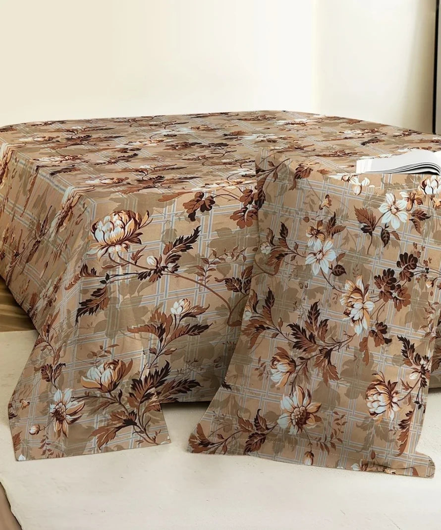 Hazel Bloom  Flat Bedsheet With Pillow Covers