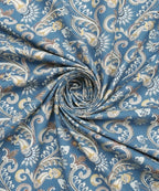 Blue Blossom Flat Double Bedsheet With 2 Pillow Cover