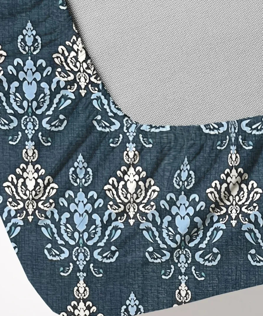 Indigo Elegance Flat Bedsheet With Pillow Covers