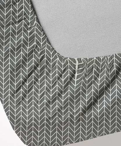 Grey Chevron   Flat Bedsheet With Pillow Covers