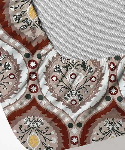 Mughal Motif Flat Bedsheet With Pillow Covers