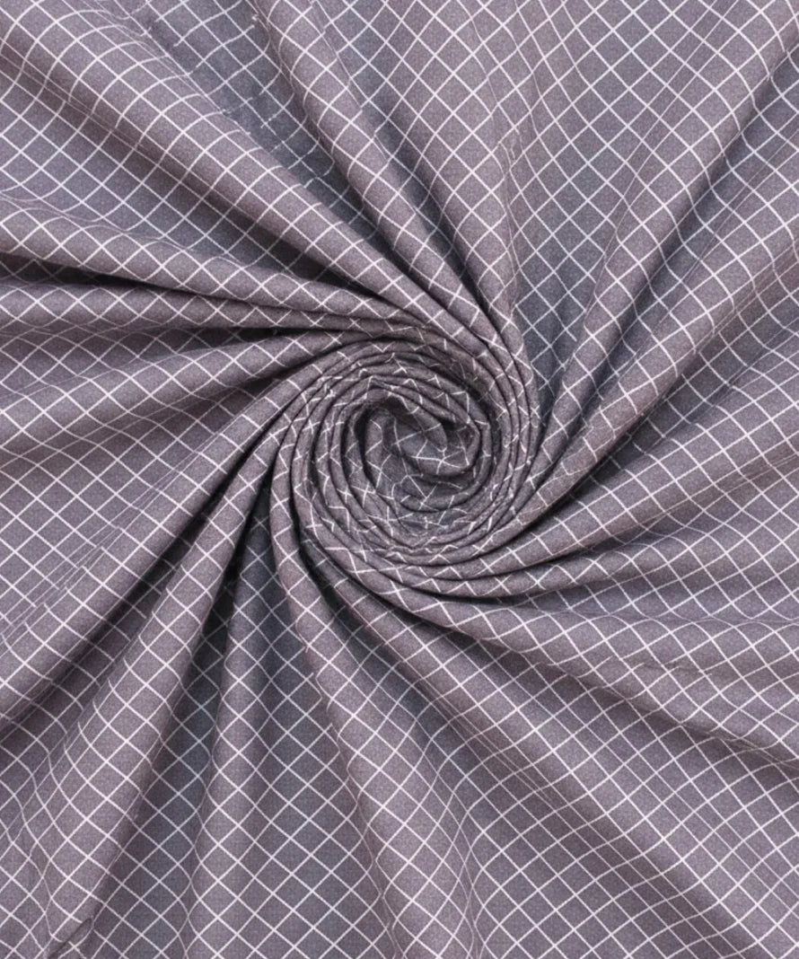 Lavender Checks    Flat Bedsheet With Pillow Covers