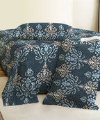 Indigo Elegance Flat Bedsheet With Pillow Covers