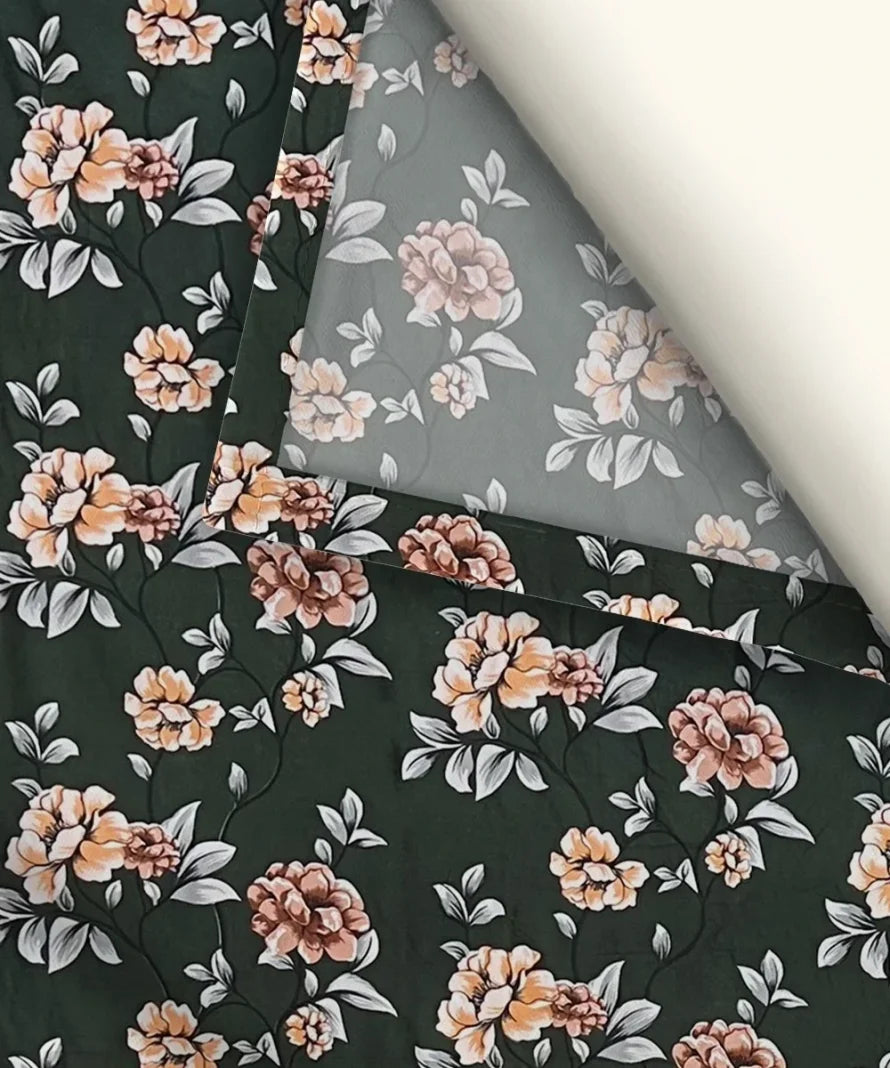 Botanical Noir Flat Bedsheet With Pillow Covers