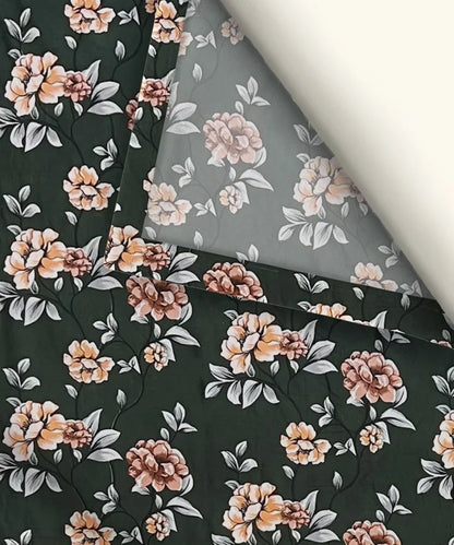 Botanical Noir Flat Bedsheet With Pillow Covers