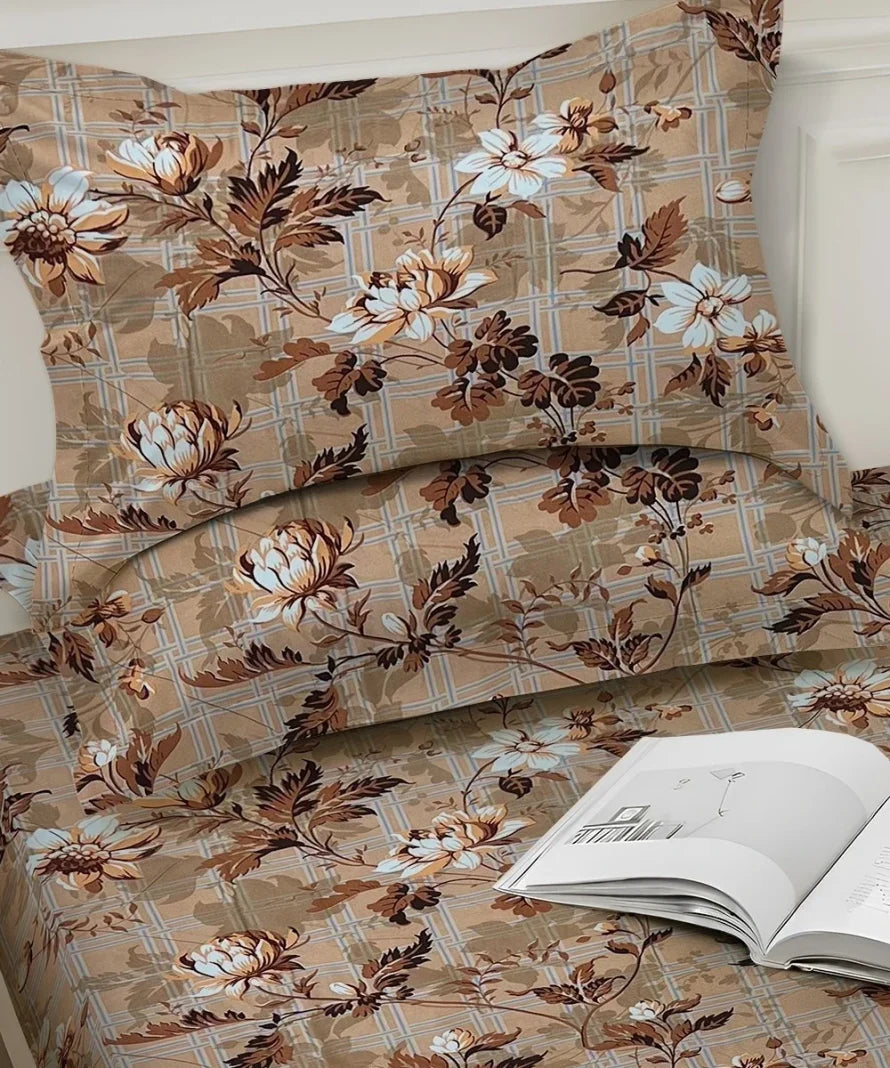 Hazel Bloom  Flat Bedsheet With Pillow Covers