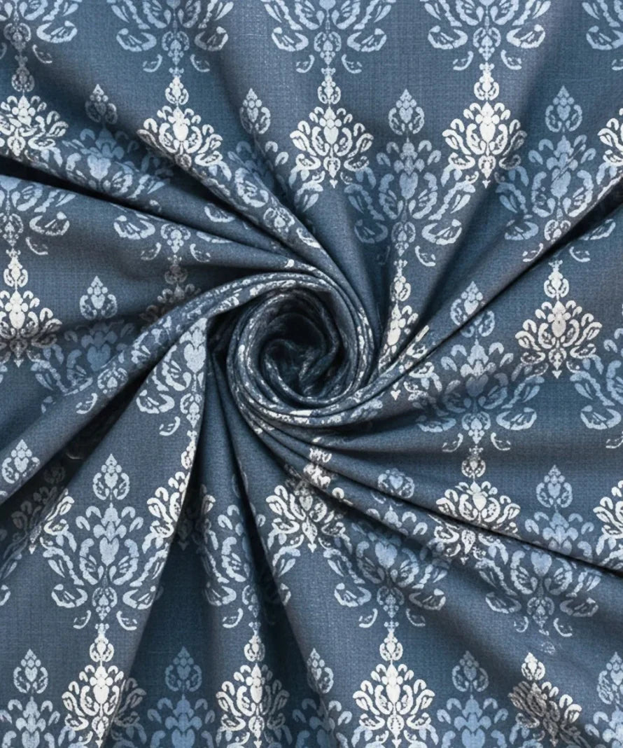 Indigo Elegance Flat Bedsheet With Pillow Covers