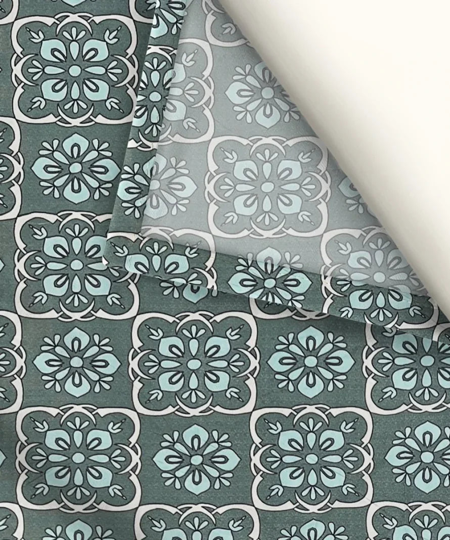 Teal Mosaic  Flat Bedsheet With Pillow Covers