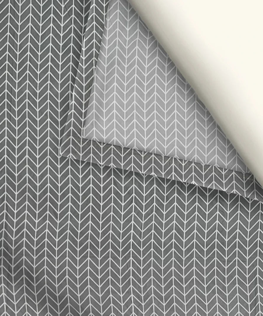 Grey Chevron Flat Bedsheet With Pillow Covers