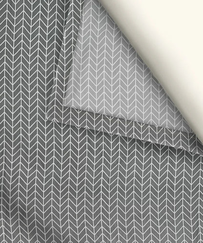 Grey Chevron Flat Bedsheet With Pillow Covers