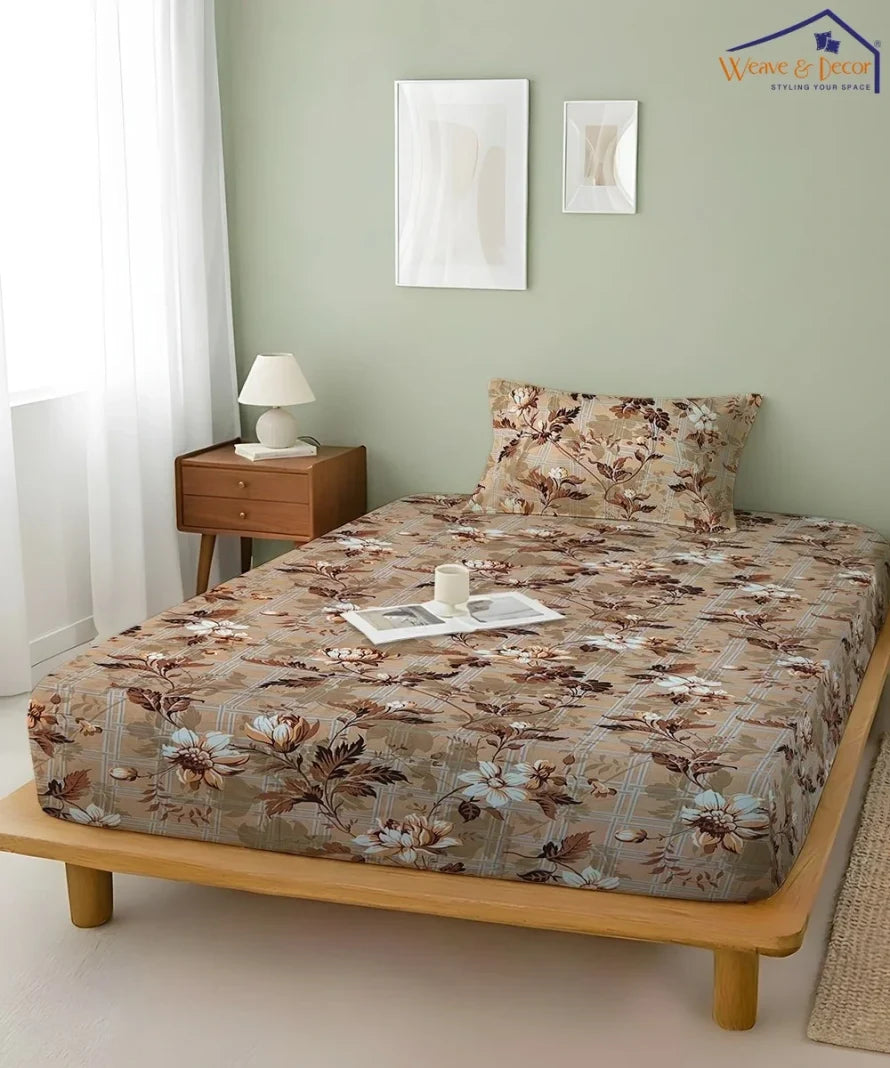 Hazel Bloom  Flat Bedsheet With Pillow Covers