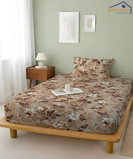 Hazel Bloom  Flat Bedsheet With Pillow Covers