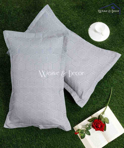 Light Grey Geometric Pillow Cover Set of 2