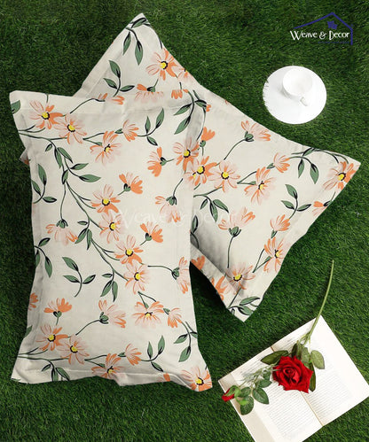 Off-White Floral Pillow Cover Set of 2