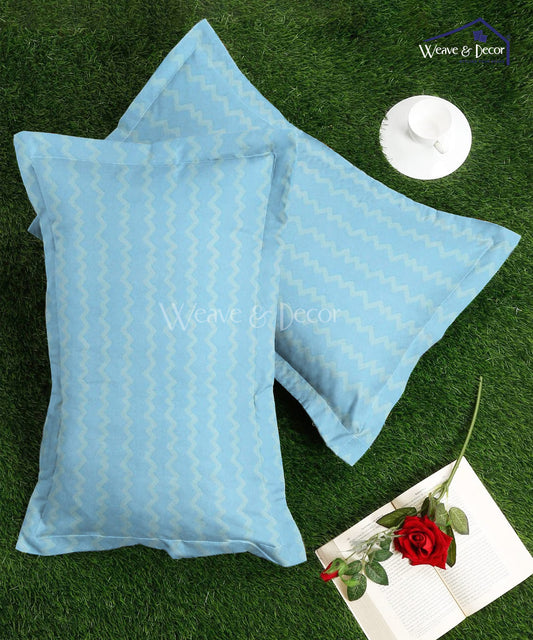 Blue Zigzag Pillow Cover Set of 2