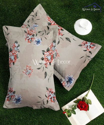 Beige Floral Pillow Cover Set of 2